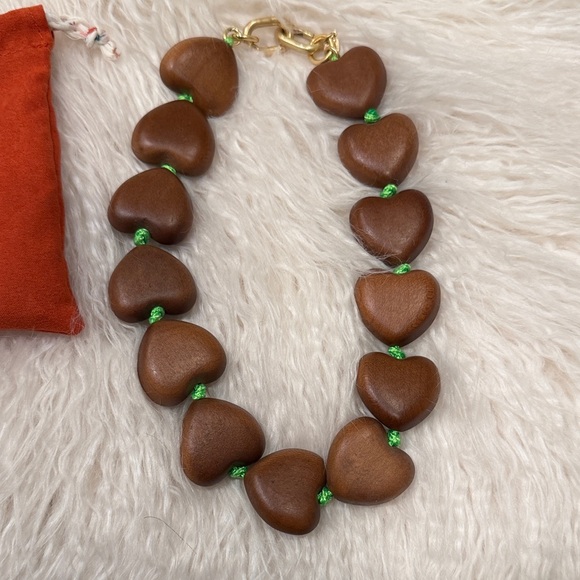 Anthropologie Brown Heart Necklace - Picture 2 of 3